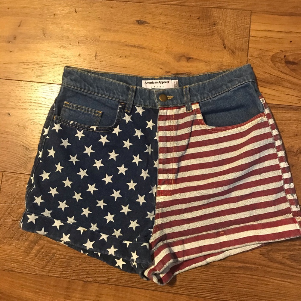 American Apparel American flag jean shorts size 31